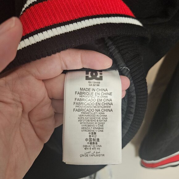 DC Rob Dyrdek Varsity Jacket Mens Size XL Black Red - Picture 4 of 8
